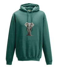 JanaRoos - Hoodie - Packshot - Hand drawn illustration - Round neck - Long sleeves - Cotton - jade- olifant - elephant