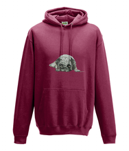 JanaRoos - Hoodie - Packshot - Hand drawn illustration - Round neck - Long sleeves - Cotton - red hot chilli -pugg- mops