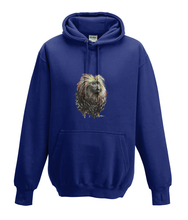 JanaRoos - Hoodies - Kids Hoodie - Packshot - Hand drawn illustration - Round neck - Long sleeves - Cotton - oxford navy blue - marine blauw - golden lion monkey - leeuwaapje