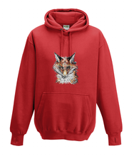 JanaRoos - Hoodies - Kids Hoodie - Packshot - Hand drawn illustration - Round neck - Long sleeves - Cotton - fire red - vuur rood -mister fox - vos