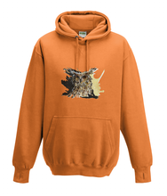 JanaRoos - Hoodies - Kids Hoodie - Packshot - Hand drawn illustration - Round neck - Long sleeves - Cotton - orange - oranje - coffee owl - uil