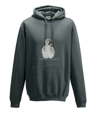 JanaRoos - Hoodie - Packshot - Hand drawn illustration - Round neck - Long sleeves - Cotton - charcoal - penguin