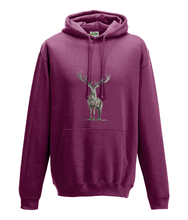 JanaRoos - Hoodie - Packshot - Hand drawn illustration - Round neck - Long sleeves - Cotton -burgundy - deer