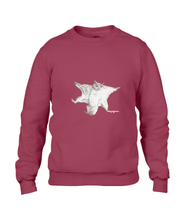 JanaRoos - T-shirts and Sweaters - Sweater - Packshot - Hand drawn illustration - Round neck - Long sleeves - Cotton - independence red - rood - flying squirrel - vliegende eekhoorn