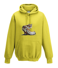 JanaRoos - Hoodies - Kids Hoodie - Packshot - Hand drawn illustration - Round neck - Long sleeves - Cotton - yellow - geel -fox - vos