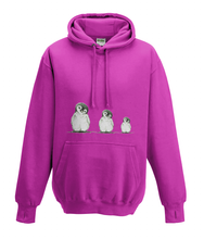 JanaRoos - Hoodies - Kids Hoodie - Packshot - Hand drawn illustration - Round neck - Long sleeves - Cotton - hot pink - roos - Penguins - Pinguïns