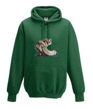 JanaRoos - Hoodies - Kids Hoodie - Packshot - Hand drawn illustration - Round neck - Long sleeves - Cotton - bottle green - fles groen - fox - vos