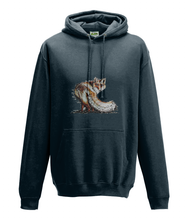 JanaRoos - Hoodie - Packshot - Hand drawn illustration - Round neck - Long sleeves - Cotton - new french navy- foxy - vos
