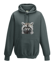 JanaRoos - T-shirts and Sweaters - Kid's Sweater - Packshot - Hand drawn illustration - Round neck - Long sleeves - Cotton - charcoal grey - grijs- raccoon - wasbeertje