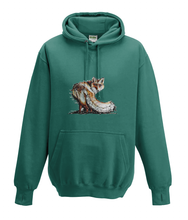 JanaRoos - Hoodies - Kids Hoodie - Packshot - Hand drawn illustration - Round neck - Long sleeves - Cotton - jade - appelblauw zeegroen -fox - vos