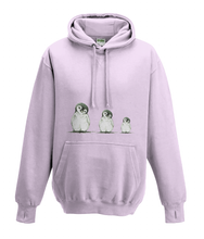 JanaRoos - Hoodies - Kids Hoodie - Packshot - Hand drawn illustration - Round neck - Long sleeves - Cotton - -baby pink - baby roos - Penguins - Pinguïns