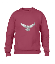 JanaRoos - T-shirts and Sweaters - Sweater - Packshot - Hand drawn illustration - Round neck - Long sleeves - Cotton - independence red - snowy owl - sneeuwuil