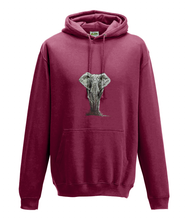 JanaRoos - Hoodie - Packshot - Hand drawn illustration - Round neck - Long sleeves - Cotton - red hot chilli - olifant - elephant