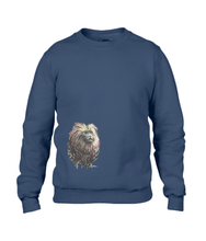 JanaRoos - T-shirts and Sweaters - Unisex Sweater - Packshot - Hand drawn illustration - Round neck - Long sleeves - Cotton - navy blue  - marine blauw - lion tamarin monkey  - leeuwaapje