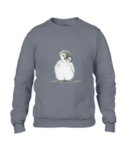 JanaRoos - T-shirts and Sweaters - Sweater - Packshot - Hand drawn illustration - Round neck - Long sleeves - Cotton - charcoal - grijs - pinguin - penguin