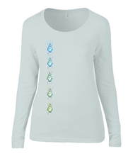 Women T-shirt -  organic cotton - long sleeved - round neck - zilver grijs - silver grey - printdesign - drawing - JanaRoos - beetles - kevers