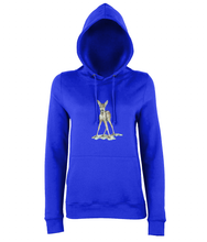 JanaRoos - women's Hoodie - Packshot - Hand drawn illustration - Round neck - Long sleeves - Cotton -royal blue - bambi