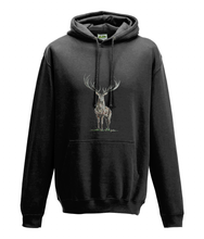 JanaRoos - Hoodie - Packshot - Hand drawn illustration - Round neck - Long sleeves - Cotton - jet black - zwart - deer