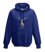 JanaRoos - Hoodies - Kids Hoodie - Packshot - Hand drawn illustration - Round neck - Long sleeves - Cotton - oxford navy blue - marine blauw - deer - reindeer - hert - rendier - colored - gekleurd