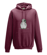 JanaRoos - Hoodie - Packshot - Hand drawn illustration - Round neck - Long sleeves - Cotton -brick red - penguin