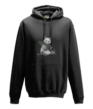 JanaRoos - Hoodie - Packshot - Hand drawn illustration - Round neck - Long sleeves - Cotton - jet black - zwart - panda