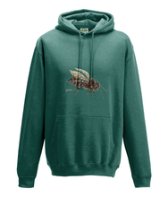 JanaRoos - Hoodie - Packshot - Hand drawn illustration - Round neck - Long sleeves - Cotton - jade - bee - bij