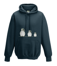 JanaRoos - Hoodies - Kids Hoodie - Packshot - Hand drawn illustration - Round neck - Long sleeves - Cotton - French navy blue - marine blauw - Penguins - Pinguïns