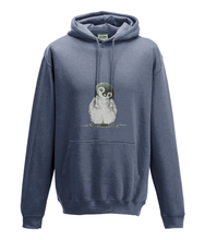 JanaRoos - Hoodie - Packshot - Hand drawn illustration - Round neck - Long sleeves - Cotton - air force blue - penguin