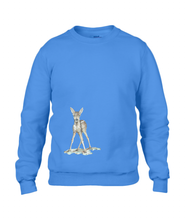 JanaRoos - T-shirts and Sweaters - Sweater - Packshot - Hand drawn illustration - Round neck - Long sleeves - Cotton - royal blue - royaal blauw - Bambi - baby deer - hert