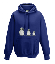 JanaRoos - Hoodies - Kids Hoodie - Packshot - Hand drawn illustration - Round neck - Long sleeves - Cotton - oxford navy blue - marine blauw - Penguins - Pinguïns