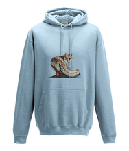 JanaRoos - Hoodie - Packshot - Hand drawn illustration - Round neck - Long sleeves - Cotton -sky blue- foxy - vos
