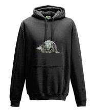JanaRoos - Hoodie - Packshot - Hand drawn illustration - Round neck - Long sleeves - Cotton - jet black - zwart -pugg- mops