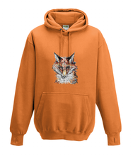 JanaRoos - Hoodies - Kids Hoodie - Packshot - Hand drawn illustration - Round neck - Long sleeves - Cotton - orange crush - oranje -mister fox - vos