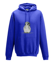 JanaRoos - Hoodie - Packshot - Hand drawn illustration - Round neck - Long sleeves - Cotton - royal blue- penguin