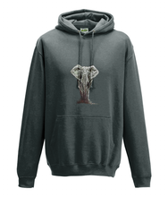 JanaRoos - Hoodie - Packshot - Hand drawn illustration - Round neck - Long sleeves - Cotton - charcoal grey - olifant - elephant