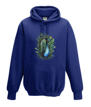 JanaRoos - Hoodies - Kids Hoodie - Packshot - Hand drawn illustration - Round neck - Long sleeves - Cotton - oxford navy blue - marine blauw - peacock - pauw