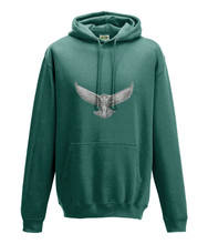 JanaRoos - Hoodie - Packshot - Hand drawn illustration - Round neck - Long sleeves - Cotton -jade - snowy owl - sneeuwuil