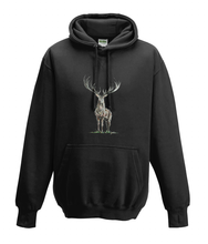 JanaRoos - Hoodies - Kids Hoodie - Packshot - Hand drawn illustration - Round neck - Long sleeves - Cotton - black - zwart- deer - reindeer - hert - rendier - colored - gekleurd