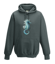 JanaRoos - Hoodies - Kids Hoodie - Packshot - Hand drawn illustration - Round neck - Long sleeves - Cotton - charcoalgrey - grijs - sea horse - zeepaardje