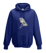 JanaRoos - Hoodies - Kids Hoodie - Packshot - Hand drawn illustration - Round neck - Long sleeves - Cotton - oxford navy blue - marine blauw - iguana - igujana -black/white - zwart/wit