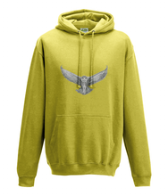 JanaRoos - Hoodie - Packshot - Hand drawn illustration - Round neck - Long sleeves - Cotton -yellow- snowy owl - sneeuwuil