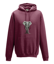 JanaRoos - Hoodie - Packshot - Hand drawn illustration - Round neck - Long sleeves - Cotton - brick red - olifant - elephant
