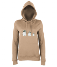 JanaRoos - women's Hoodie - Packshot - Hand drawn illustration - Round neck - Long sleeves - Cotton - nude - penguins