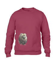 JanaRoos - T-shirts and Sweaters - Unisex Sweater - Packshot - Hand drawn illustration - Round neck - Long sleeves - Cotton - independence red - diep rood - lion tamarin monkey  - leeuwaapje