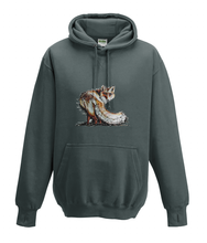 JanaRoos - Hoodies - Kids Hoodie - Packshot - Hand drawn illustration - Round neck - Long sleeves - Cotton - charcoal grey - grijs -fox - vos