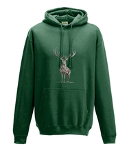 JanaRoos - Hoodie - Packshot - Hand drawn illustration - Round neck - Long sleeves - Cotton -forest green - deer