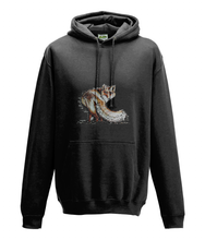 JanaRoos - Hoodie - Packshot - Hand drawn illustration - Round neck - Long sleeves - Cotton - jet black - zwart - foxy - vos