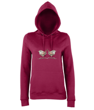 JanaRoos - women's Hoodie - Packshot - Hand drawn illustration - Round neck - Long sleeves - Cotton - red hot chilli- wren