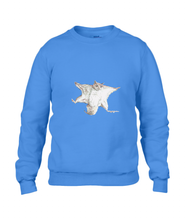 JanaRoos - T-shirts and Sweaters - Sweater - Packshot - Hand drawn illustration - Round neck - Long sleeves - Cotton - royal blue - royaal blauw - flying squirrel - vliegende eekhoorn