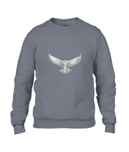 JanaRoos - T-shirts and Sweaters - Sweater - Packshot - Hand drawn illustration - Round neck - Long sleeves - Cotton - charcoal - snowy owl - sneeuwuil